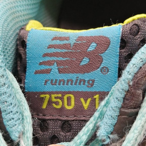 New Balance Womens Sneakers Running 750 v1 Black‎ Blue Lace Up Round Toe 6.5 - Picture 9 of 10